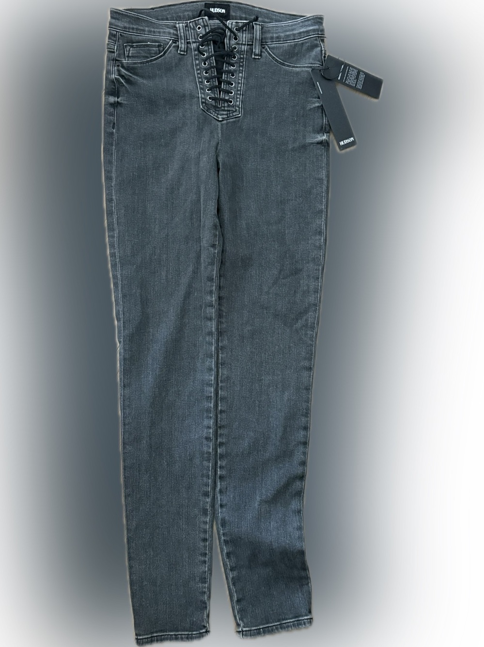 Hudson Jeans Straight Leg Jeans in Charcoal Blue